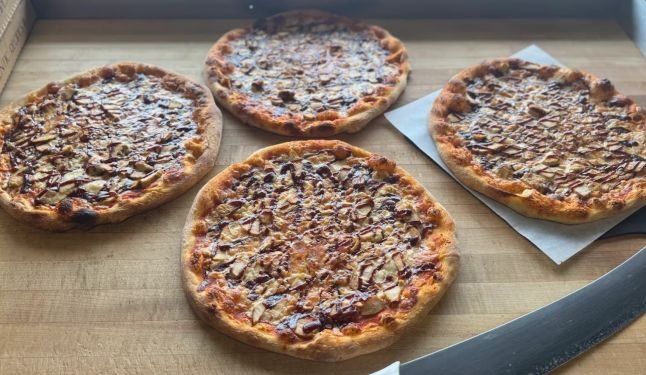 Fresh pizza preparation