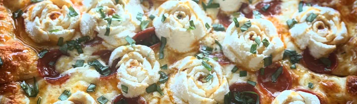 Anthony's signature brick oven pizza close-up